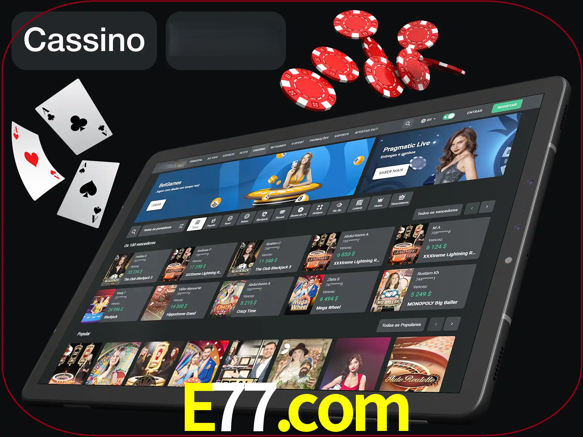 Jogue vários jogos de cassino em nosso cassino.