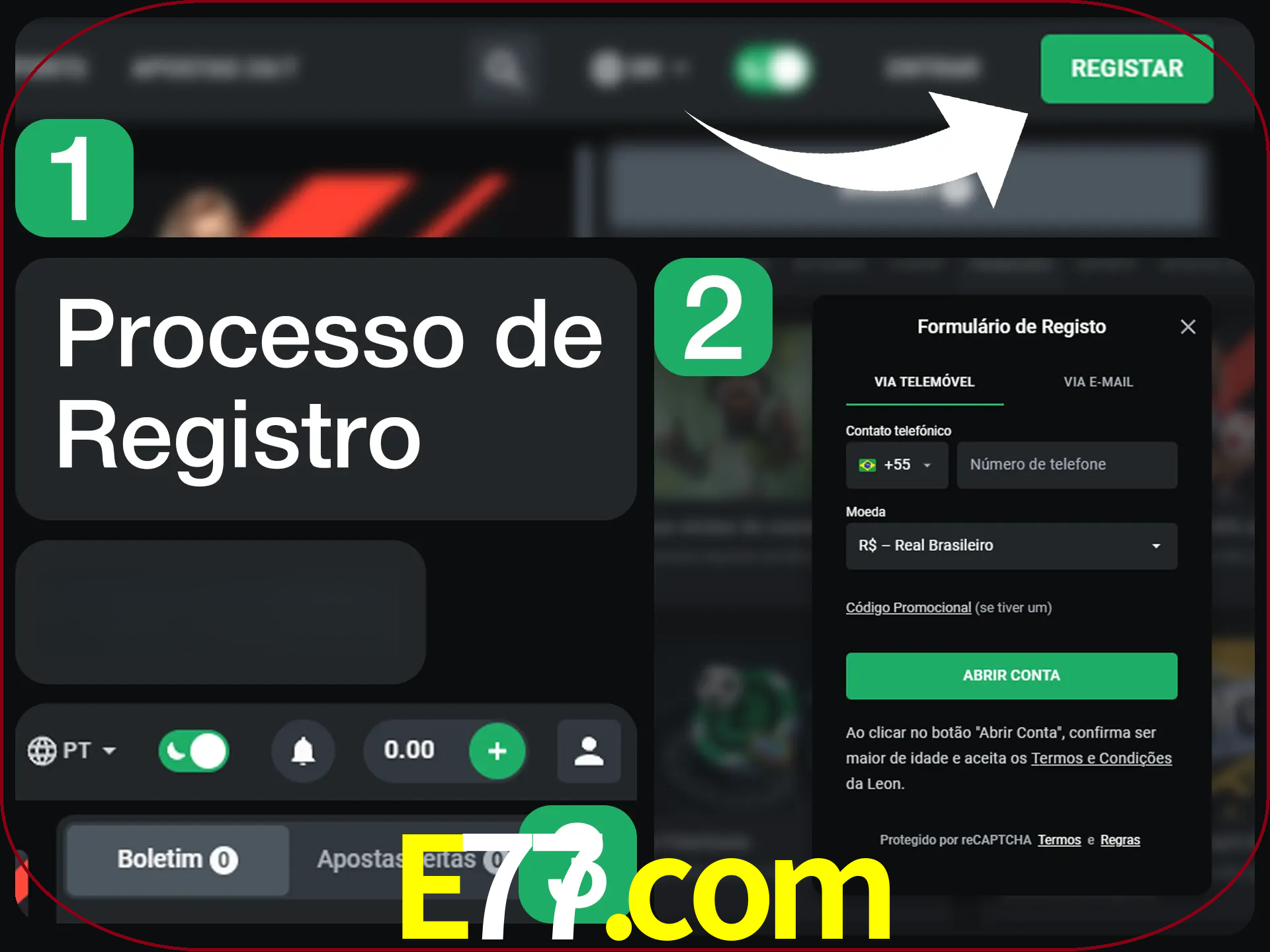 O processo de registro na LeonBet é simples.